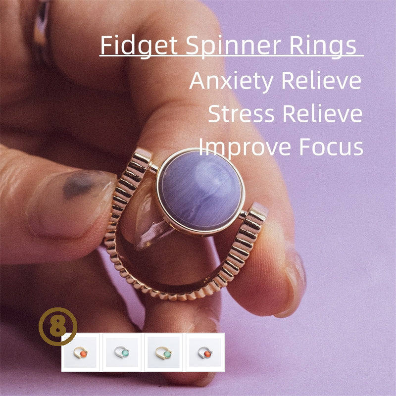 Spinner Fidget Ring – Replaceable Stone Band for Stress & Anxiety