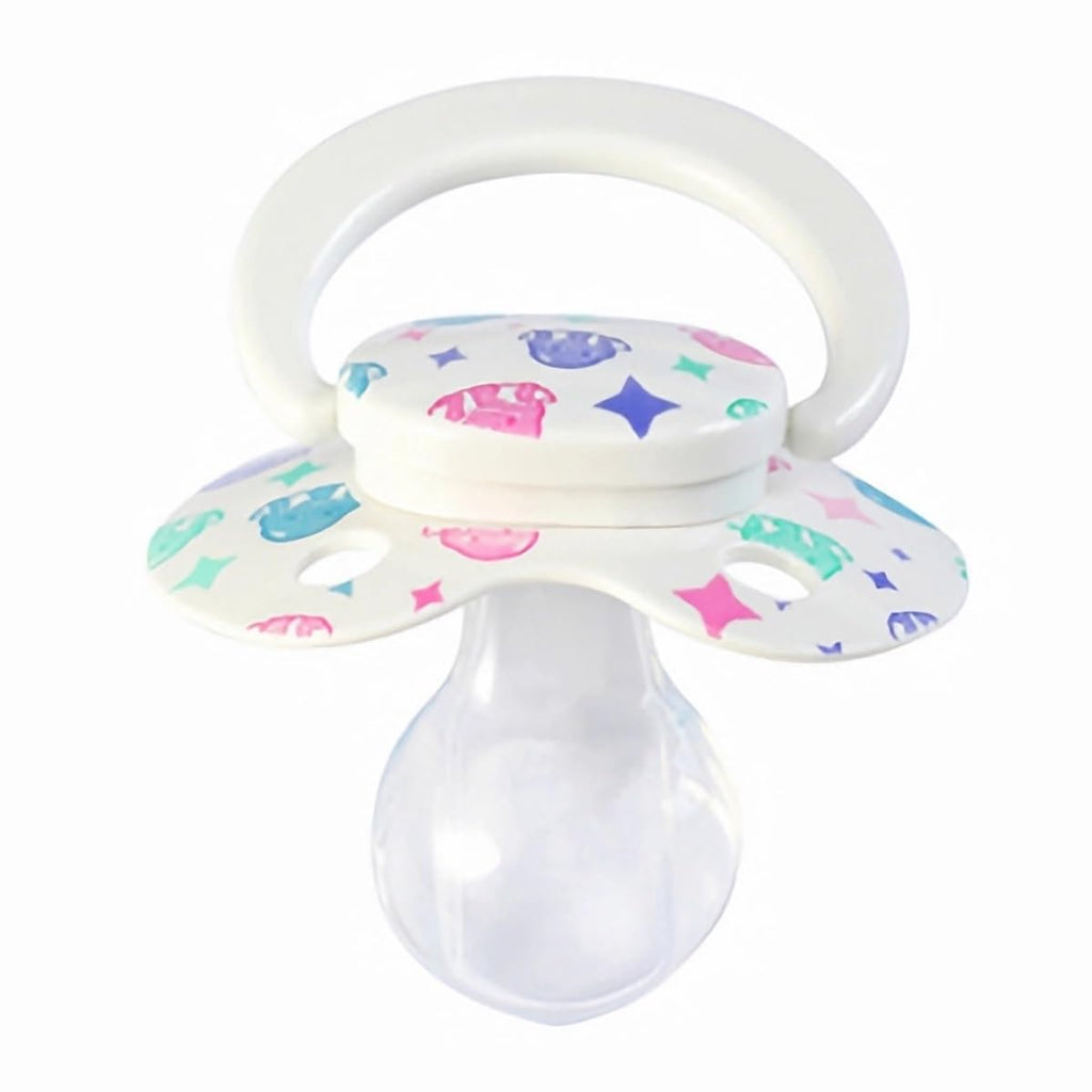 Cute Adult Sized Silicone Pacifier: Large Shield Paci for Anxiety - Handle Binky Butterfly Shaped Printed Pacifier