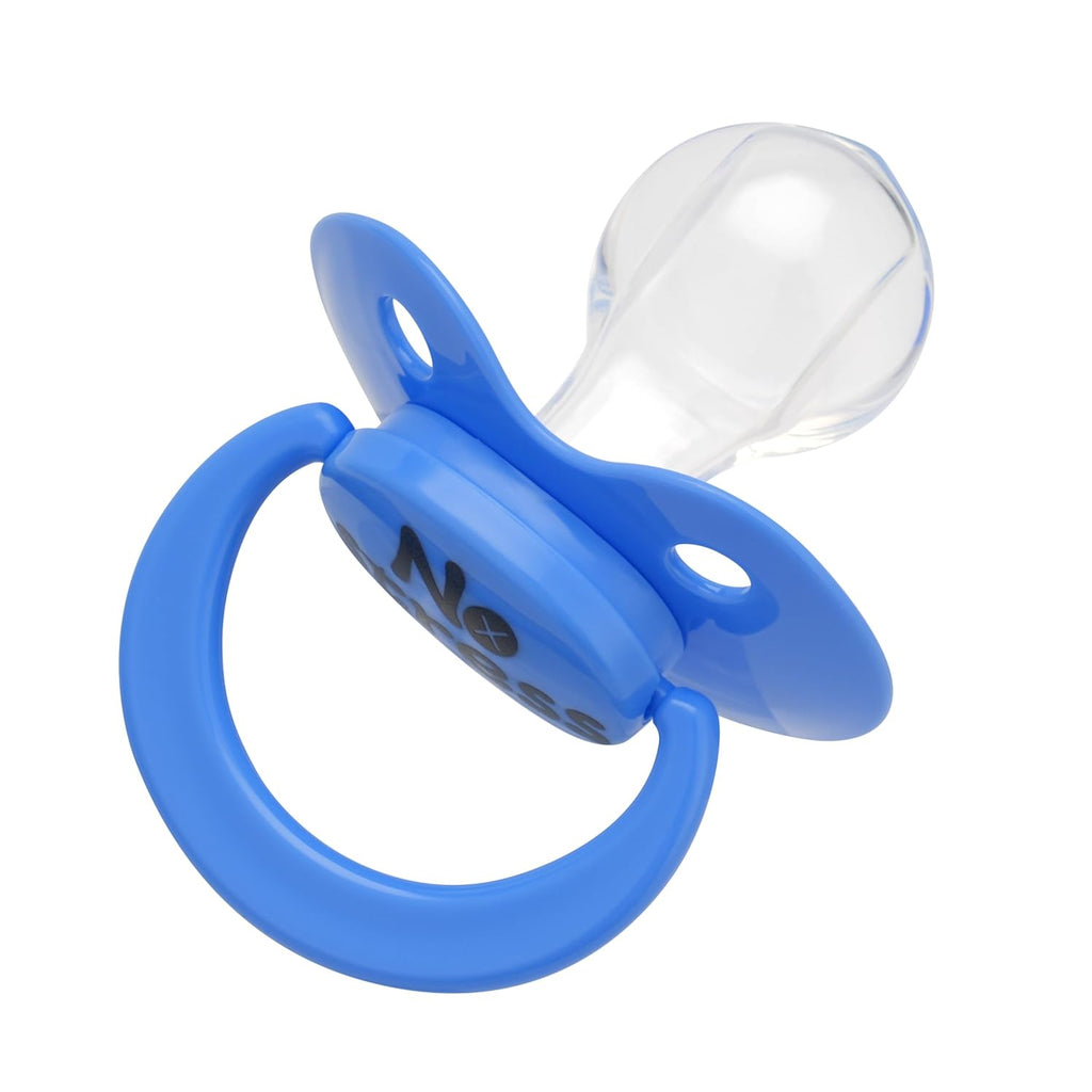 Big Shield Adult Pacifier for Anxiety: Stress Relief Silicone Nipple to Chew Binky for Sleep - Large Sized Paci Autism Sensory Products with Case Blue - White Elephant Gifts for Adults