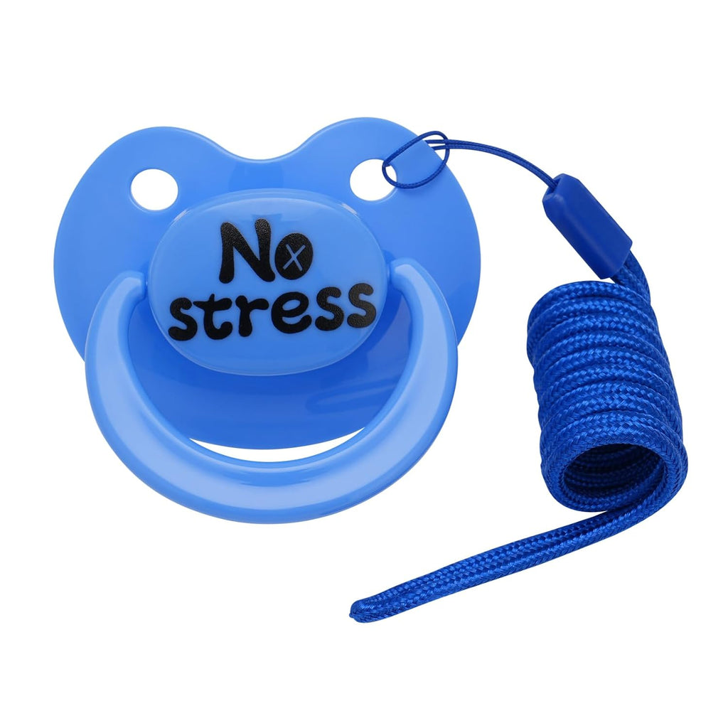 Big Shield Adult Pacifier for Anxiety: Stress Relief Silicone Nipple to Chew Binky for Sleep - Large Sized Paci Autism Sensory Products with Case Blue - White Elephant Gifts for Adults