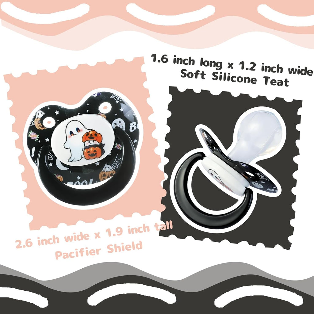 Cute Adult Pacifier for Anxiety Halloween: Large Size Big Shield Binky for Sleep - Silicone Nipple Paci for for Reduces Snoring