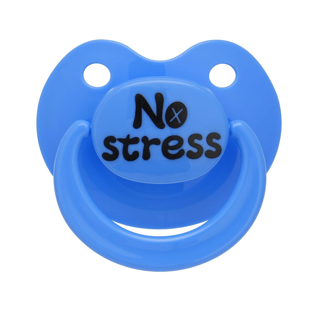 Big Shield Adult Pacifier for Anxiety: Stress Relief Silicone Nipple to Chew Binky for Sleep - Large Sized Paci Autism Sensory Products with Case Blue - White Elephant Gifts for Adults