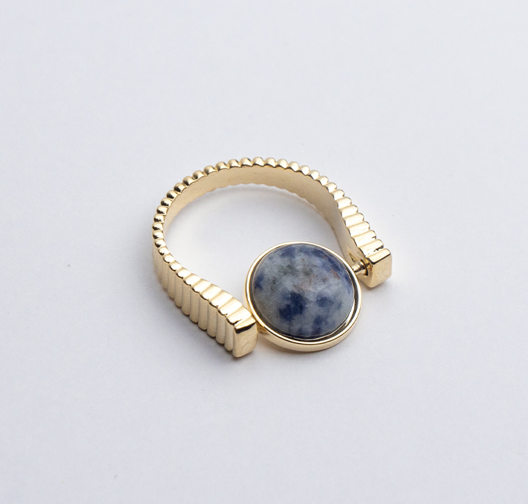 Natural Stone Fidget Spinner Ring – Anxiety Relief Spinning Ring