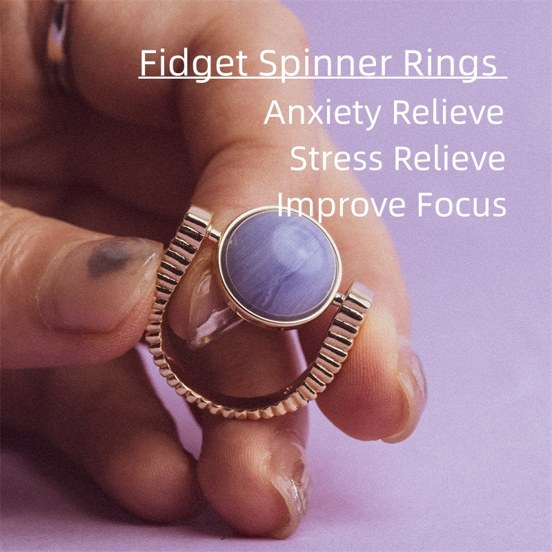 Spinner Fidget Ring – Replaceable Stone Band for Stress & Anxiety