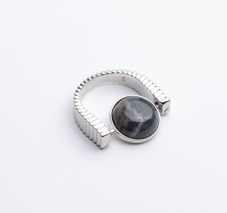 Natural Stone Fidget Spinner Ring – Anxiety Relief Spinning Ring
